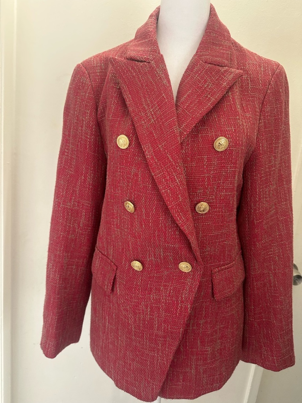 Elleven Red Tweed Blazer Jacket